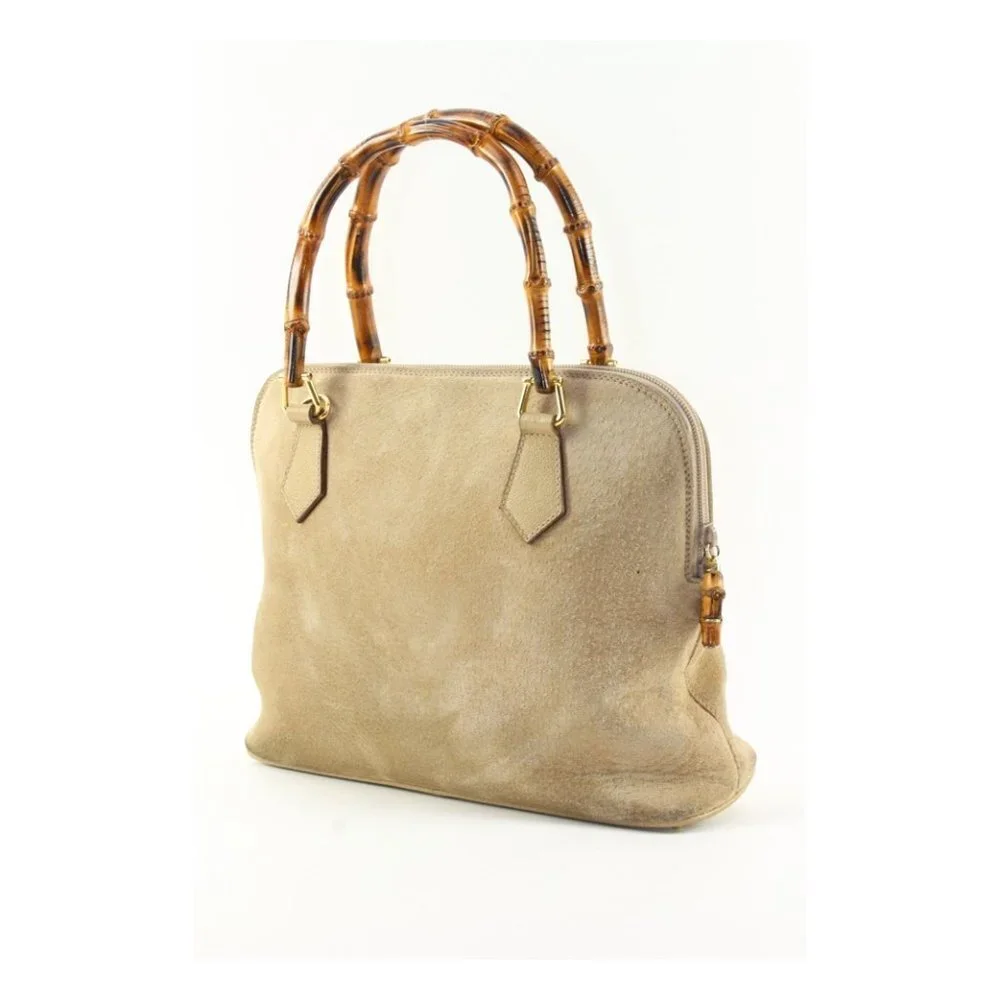 GUCCI Beige Suede Bamboo Dome 1GK1226K
